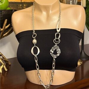 Silver Long Link Necklace